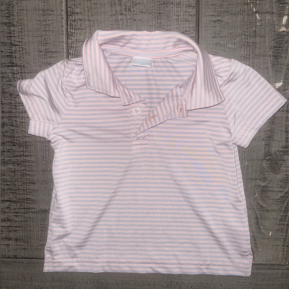 Edgehill Collection Pink Striped Kids Polo Shirt (18 months)
